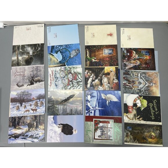 Leanin Tree Christmas Holiday Cards 32 Assortment Animals Scenic No Envelopes - Picture 2 of 2